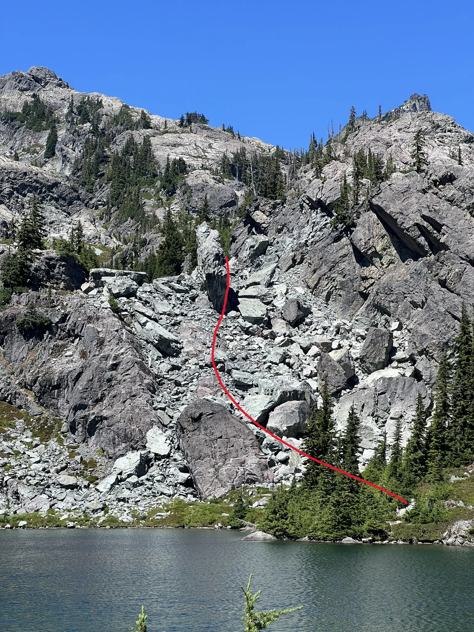 Boulder field need to climb up