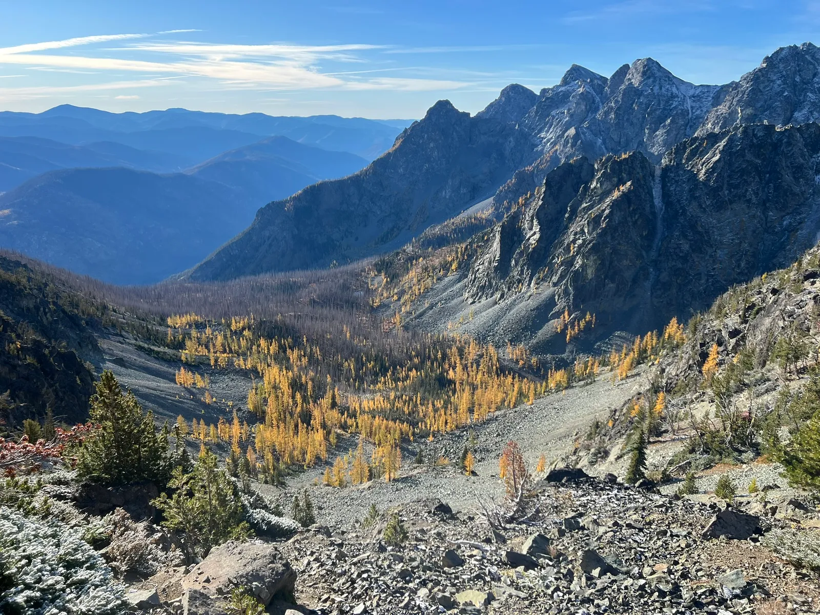 looking down to the valley